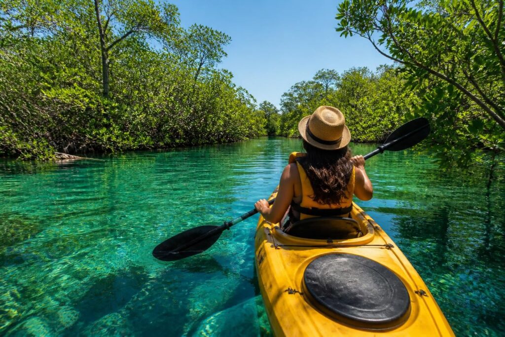 explora la laguna maya en kayak y descubre la excursión más auténtica y menos conocida de la riviera maya. vive una aventura única en contacto con la naturaleza.