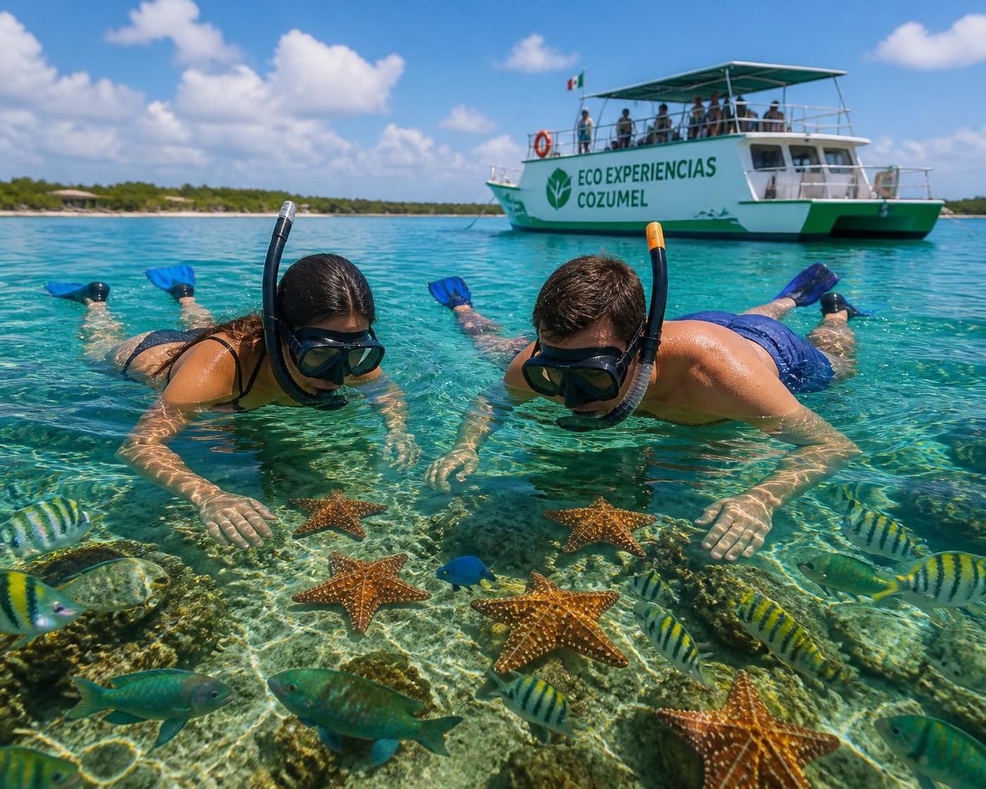 descubre la aventura del snorkel en el tour del cielo en cozumel, explorando las aguas cristalinas entre colombia y el cielo. ¡una experiencia inolvidable bajo el mar te espera!