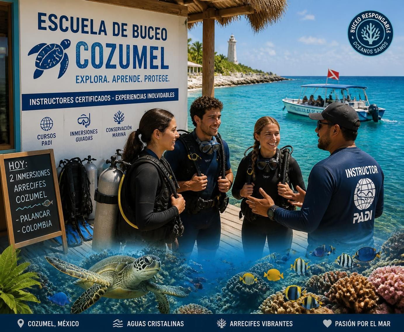 descubre dónde obtener tu certificación de buceo en cozumel y las opciones disponibles para todos los niveles. prepárate para explorar los increíbles arrecifes y la vida marina de esta paradisíaca isla.