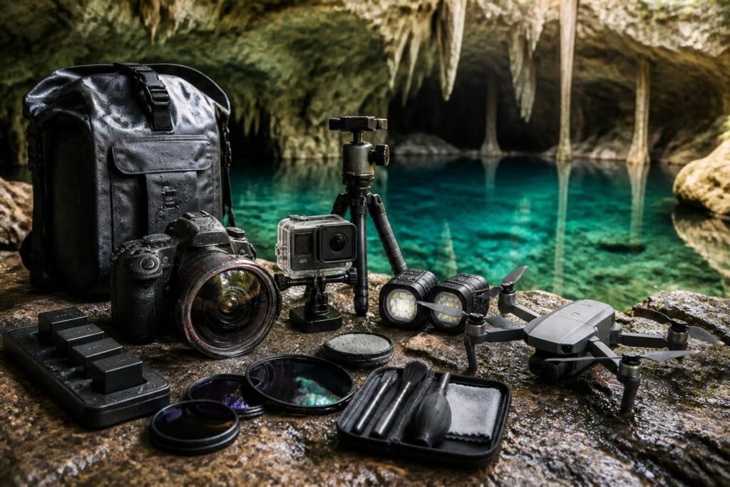 descubre el equipo fotográfico ideal para tours en cenotes en 2026 y aprende cómo capturar las imágenes más impresionantes de estos escenarios naturales únicos.