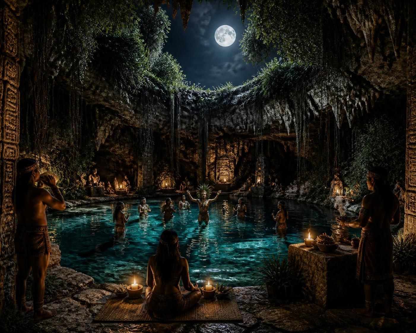explora las emocionantes excursiones nocturnas bajo la luna llena en cenotes, vive una experiencia única de aventura y naturaleza en los increíbles paisajes subterráneos.