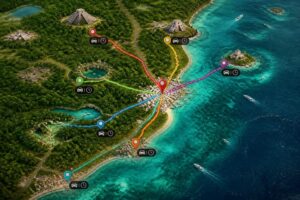 Mapa de excursiones desde Playa del Carmen: distancias y tiempos para planificar tu aventura